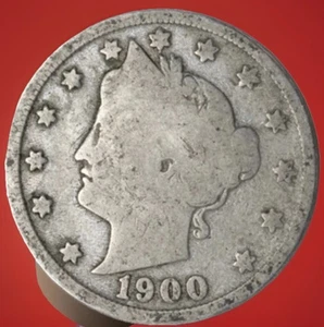 1900-P GENUINE LIBERTY HEAD "V" NICKEL  AVE CIRCULATED **FAST SHIPPING** - Picture 1 of 6
