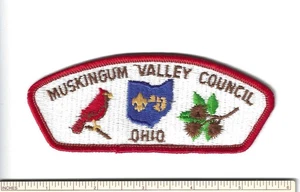EM SCOUT BSA CSP MUSKINGUM VALLEY COUNCIL OH CARDINAL BUCKEYE BROWN LOCK STITCH - Picture 1 of 1