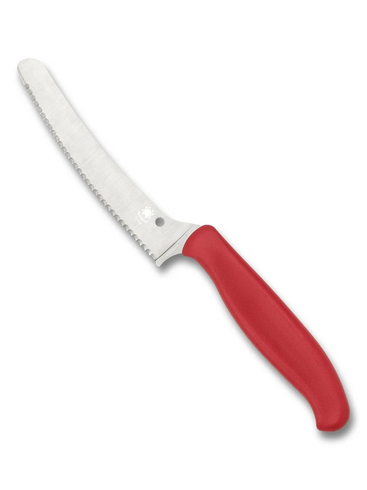 Spyderco Culinary Z-Cut Kitchen Knife K13SRD Blunt 4.3" Serrated Blade - Red - Image 1 of 1