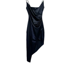 Vestido Windsor asimétrico negro satinado - Imagen 1 de 1