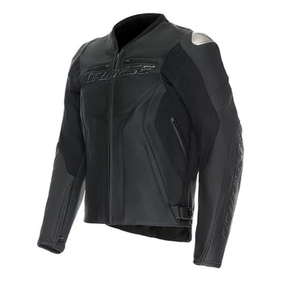 Dainese Racing 5 Motorcycle/Motorbike CE Leather Jacket Black 691 - Black  EP - Image 1 of 4