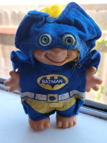 Vtg Batman Troll Doll Big Eyes National Periodical Uneeda Wishnik DC Comics Cover