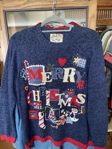 Vintage Heirloom Collectibles Christmas Santa Cardigan small Sweater - Picture 1 of 3