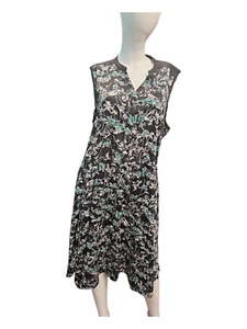Vera Wang Black Floral Sleeveless Shift Dress Womens Size XXL - Picture 1 of 9