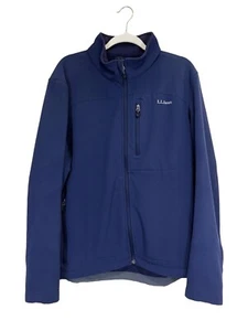 L.L. Bean Mens Bean Windproof Softshell Jacket Navy Blue Fleece-Lined XL - Picture 1 of 5