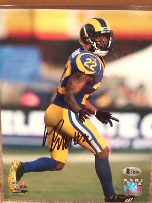 Foto firmada por Marcus Peters de Los Angeles Rams 8x10 BAS N28346 Foto 1 de 4
