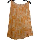 Under Armour Size XL Womens Orange Tie Dye Knotted Back Hi Lo Sleeveless Top