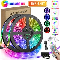 16.4FT RGB Flexible 300LED Strip Light SMD Remote Fairy Lights Room TV Party Bar