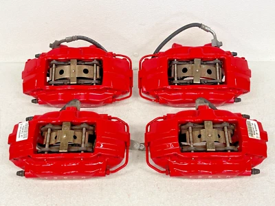 ⭐2012-2016 TESLA MODELO S F+R BREMBO PINZA DE FRENO JUEGO DE 4 SPORT ROJO OEM LOTE 2TP Foto 1 de 4