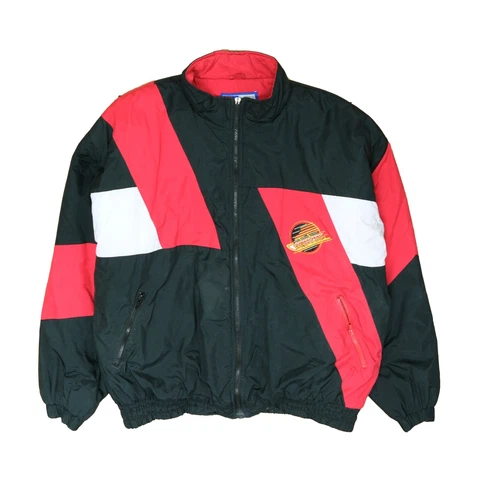 Vintage Vancouver Canucks Windbreaker Light Jacket Size XL Red 90s NHL Cover