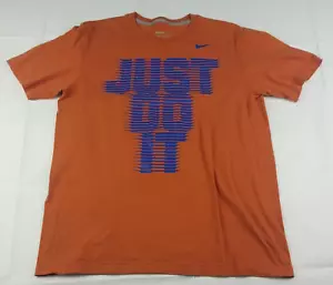 Nike Herren T-Shirt Braun & Blau Just Do It 100% Baumwolle Größe L - Bild 1 von 8