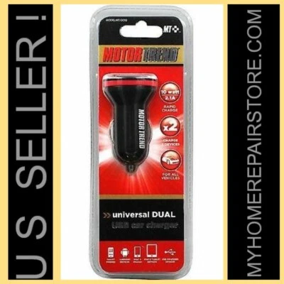 ¡VENDEDOR DE ESTADOS UNIDOS! ¡S&H GRATIS! — MOTOR TREND — 2.1 AMP — DOBLE PUERTO USB — CARGADOR DE TELÉFONO COCHE Foto 1 de 4