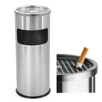 Metal Steel Cigarette Ashtray Bin Free Standing Litter Outdoor Dustbin 30L Large - Image 1 of 4