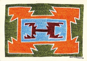 Hecho a mano pintura de góndo patrón indio mosaico tribal popular miniatura arte decorativo - Imagen 1 de 2