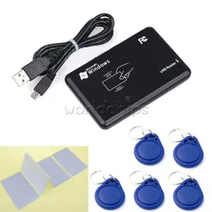 Smart USB RFID IC/ID Card Reader NFC Read 13.56MHz 125KHz + Card + Key Tag - Picture 1 of 32