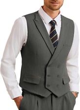 GRACE KARIN Men's Suit Vest Business Formal Dress Waistcoat Vest with 3 Pockets 