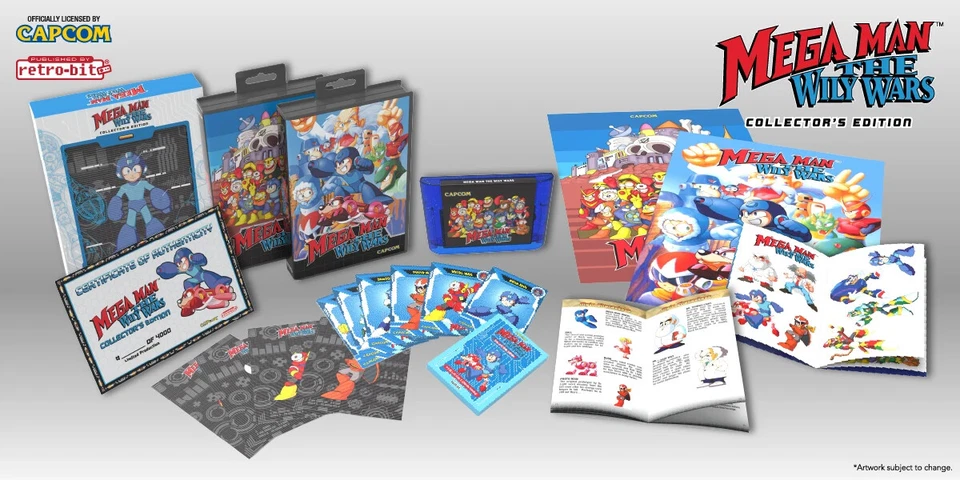 NEW - Mega Man The Wily Wars COLLECTORS EDITION Sega Genesis RETRO-BIT Blue Cart - Image 1 of 1