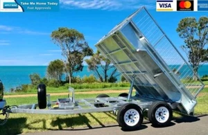 HEAVY DUTY 10x6 Galvanised Hydraulic Caged Tipper Trailer 3500kg ATM 450mm Sides - Picture 1 of 10
