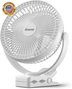Portable Clip on Fan, 8-Inch 10000Mah USB Rechargeable Battery Operated, 4 Speed - Picture 1 of 7