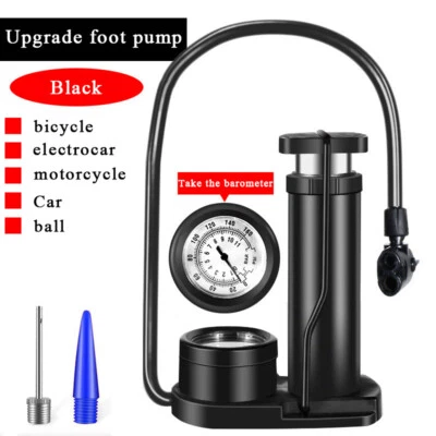 Mini Bicycle Bike Air Pump with Gauge Foot Floor Ball Inflator Kit Portable - image 1 of 4