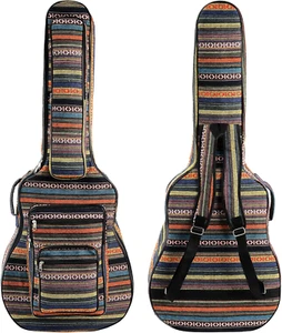 43 Inch Acoustic Guitar Gig Bag with Backpack Strap and 5 Pockets, Bohemian Vint - Picture 1 of 8