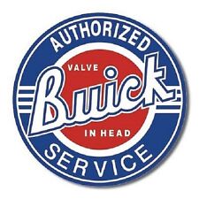 Buick Authorized Service Car Dealer Logo Round Retro Vintage Metal Tin Sign New