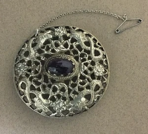 GROSSE ANTIKE FEINSILBER CHINESISCHE DRACHEN BROSCHE AMETHYST ANSTECKNADEL BROSCHE Sterling - Bild 1 von 8