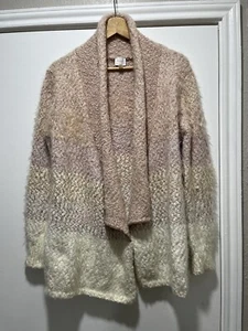 Cupio Damen rosa weiß Urlaub Teddy weich gemütlich vorne offen Cardigan Shea Medium - Bild 1 von 4