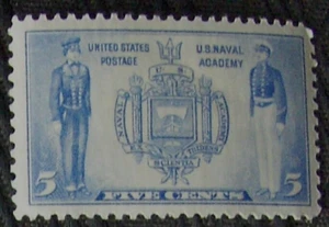 Sello de 5¢ de Estados Unidos SC #794 Academia Naval de Estados Unidos MNH 1937. - Imagen 1 de 1