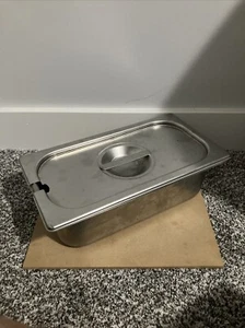 VINTAGE VOLLRATH STAINLESS STEEL SERVING PAN W/LID  10 3/4" X 6" X 4" 3034-2 - Picture 1 of 4