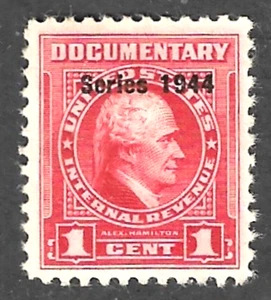 U. S. Revenue ~ Scott R386 ~ Series of 1944 ~ 1c Red ~ DOCUMENTARY ~ MINT OG NH - Picture 1 of 1