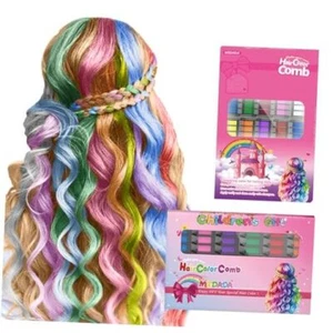 New Hair Chalk Comb Temporary Hair Color Dye for Girls Kids, Washable Hair - Picture 1 of 5