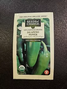 Jalapeno Pepper Heirloom Seeds Of Change Organic Vegetable Pack Seed Packet - Picture 1 of 2