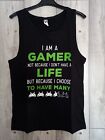 ROLY, MENS BLACK, SIZE SMALL - XL, GAMERS HANDSET PRINT MUSCLE TOP