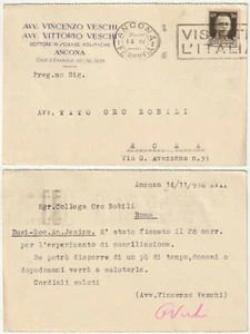 ANCONA - KOMMERZIELLE WERBUNG - AV. VINCENZO VESCHI - VIAGG. 1938 -65902- - Bild 1 von 1
