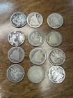 Lot of 12 Assorted Us Seated Liberty Dimes - #E895