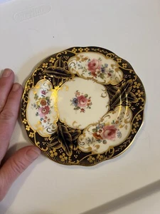Antique T Goode & Co, London Porcelain Saucer Small Plate English Rose Gold Gilt - Picture 1 of 6