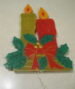 Vintage Christmas Candles Light Up Decoration Plastic Window Display 17" - Picture 1 of 8