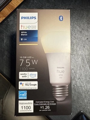 NEW PHILIPS HUE PERSONAL WIRELESS LIGHTING WHITE 75W WORKS ALEXA GOOGLE BULB - Image 1 of 4
