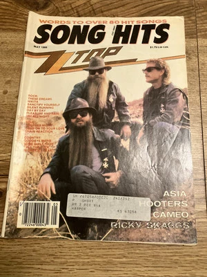 Vintage 1986 Song Hits magazine ZZ Top ASIA Hooters Cameo - Image 1 of 3