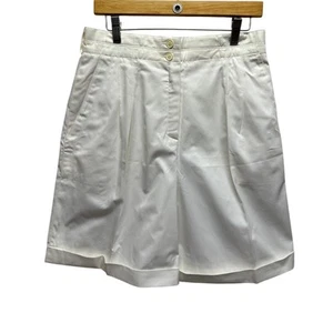 Escada Original Tag Pleated Women Bermuda Shorts High Waist EUC Vintage 42/12 - Picture 1 of 12