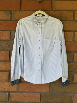 Edme Esyllte платье рубашка женщин 4 синий белый в полоску на пуговицах длинным рукавом - Изображение 1 из 4