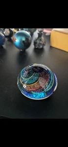 Glass Paperweight Dichroic Spiral Rainbow Vintage Glitter Colorful - Picture 1 of 1