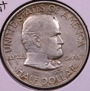 1922-P Grant Commemorative Half Dollar AU ***RARE ORIGINAL COIN*** - Picture 1 of 2