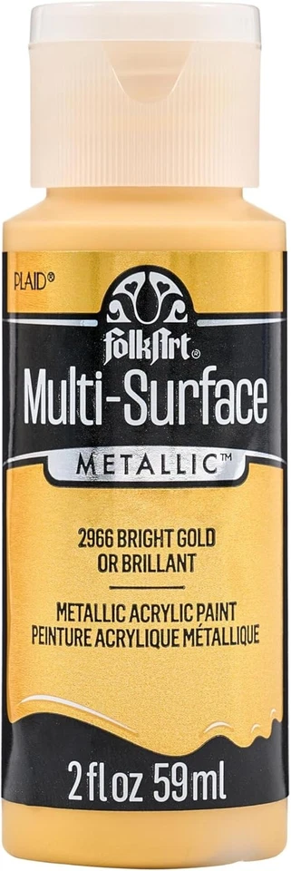 FolkArt multisurface metallic paint 2 oz Bright Gold