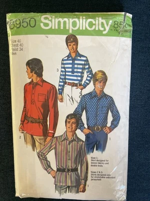 Vintage Simplicity 8920 NEW Men’s Front Button Shirt Polo Shirt Size 40 - Image 1 of 4