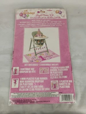 Kit de Silla Alta Único Bebé Niña 1er Cumpleaños Rosa/Multi #23907 Foto 1 de 4