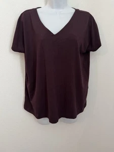 Camiseta J. Jill Top Luxe Supima Plisada Espalda Talla M Púrpura Manga Corta Excelente - Imagen 1 de 5