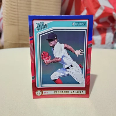 Ceddanne Rafaela 2024 Donruss Baseball Red And Blue Rated Prospect Card #128 - Image 1 of 2