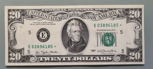 1977 Twenty Dollar Federal Reserve Note $20 STAR NOTE Uncirculated #96432 - Picture 1 of 2